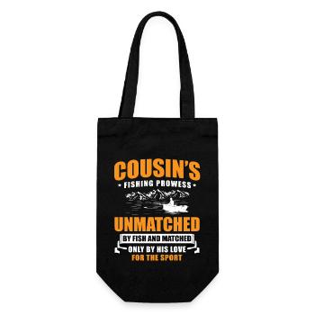 Fishing Cousin Fisherman Cousins Funny Fish Perfec - Gift Bag for Bottles - black - Front