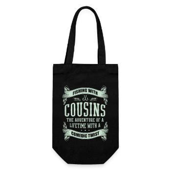 Fishing Cousin Fisherman Cousins Funny Fish Perfec - Gift Bag for Bottles - black - Front