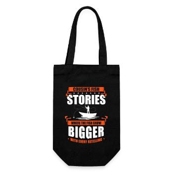 Fishing Cousin Fisherman Cousins Funny Fish Perfec - Gift Bag for Bottles - black - Front