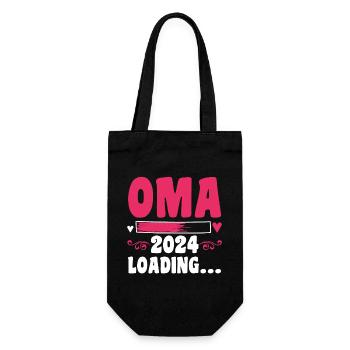 Werdende Oma 2024 - Geschenkbeutel für Flaschen - Schwarz - Vorne