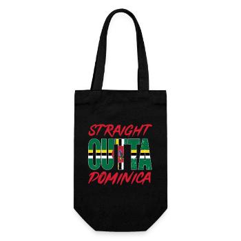 Dominikanische Flagge Dominika - Geschenkbeutel für Flaschen - Schwarz - Vorne