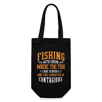 Fishing Cousin Fisherman Cousins Funny Fish Perfec - Gift Bag for Bottles - black - Front