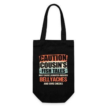 Fishing Cousin Fisherman Cousins Funny Fish Perfec - Gift Bag for Bottles - black - Front