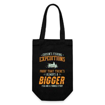 Fishing Cousin Fisherman Cousins Funny Fish Perfec - Gift Bag for Bottles - black - Front