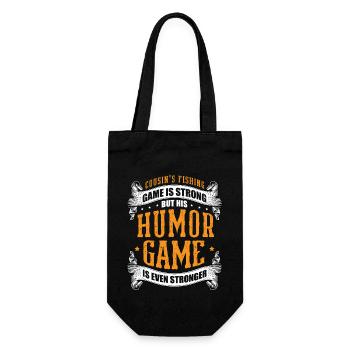 Fishing Cousin Fisherman Cousins Funny Fish Perfec - Gift Bag for Bottles - black - Front