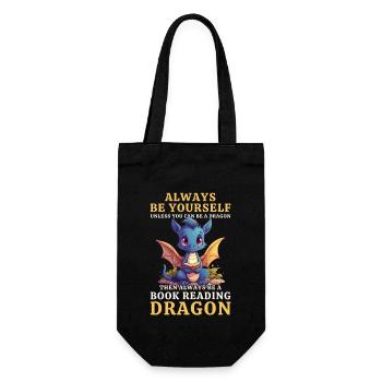 "Always Be Yourself" - Bücher lesen Blauer Drachen - Geschenkbeutel für Flaschen - Schwarz - Vorne