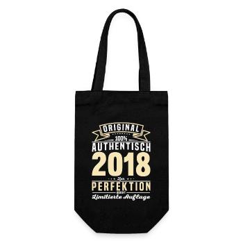 Vintage Authentizität 2018 Geschenk - Geschenkbeutel für Flaschen - Schwarz - Vorne