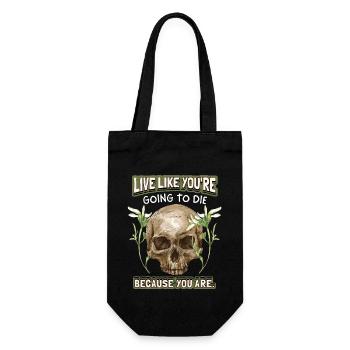 Funny Skull Saying, Vintage Skull - Gift Bag for Bottles - black - Front