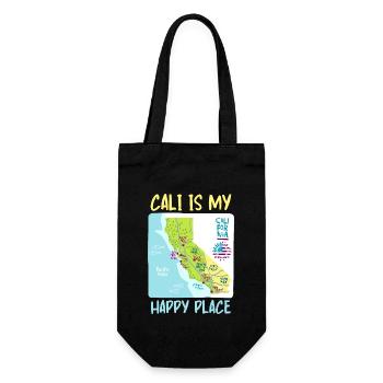 Californie, Californie Amour, Carte, Dicton - Sac à bouteille - noir - Devant