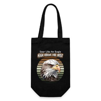 Adler Illustration, Adler-Motiv, Spruch - Geschenkbeutel für Flaschen - Schwarz - Vorne