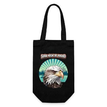 Spruch mit Adler-Motiv, Adler Illustration - Geschenkbeutel für Flaschen - Schwarz - Vorne