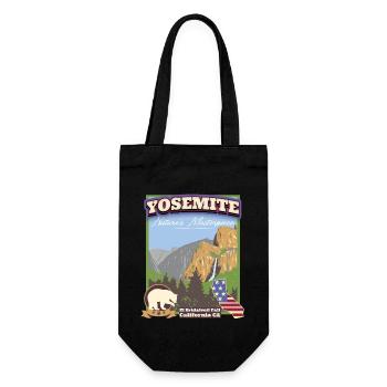 Parc national de Yosemite, Californie vintage Ca - Sac à bouteille - noir - Devant