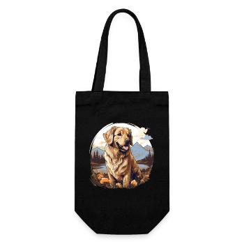 Hund Golden Retriever - Geschenkbeutel für Flaschen - Schwarz - Vorne