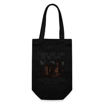 I Had The Time Of My Life Fighting Dragons - Gift Bag for Bottles - black - Front