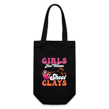 Girls Just Wanna Shoot Clays Skeet Shooting Traps - Geschenkbeutel für Flaschen - Schwarz - Vorne