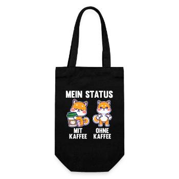 Hund Mein Status Mit Kaffee Ohne Kaffee - Geschenkbeutel für Flaschen - Schwarz - Vorne