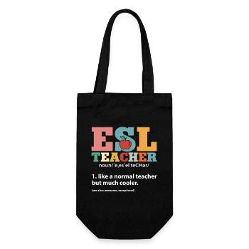 Lehrkraft Englisch Zweitsprache Fremdsprache - Geschenkbeutel für Flaschen - Schwarz - Vorne