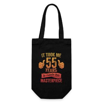Funny 55 Years Old Joke 55th Birthday Gag Vintage - Gift Bag for Bottles - black - Front