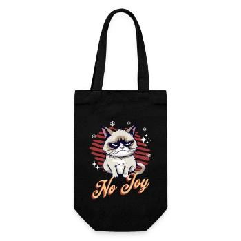 Wütende Katze Xmas Sarkastisch Lustige Katze Meme - Geschenkbeutel für Flaschen - Schwarz - Vorne