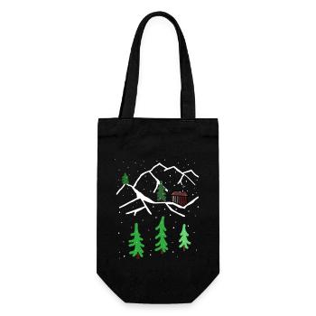 Winter Mountain Hut Solitude Christmas Snow - Gift Bag for Bottles - black - Front