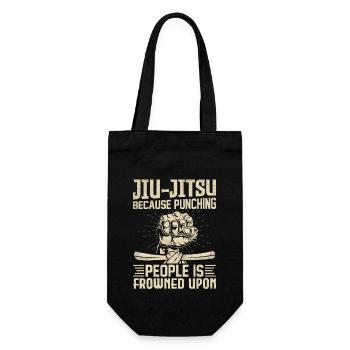Jiu-Jitsu because punching people is frowned upon - Gift Bag for Bottles - black - Front