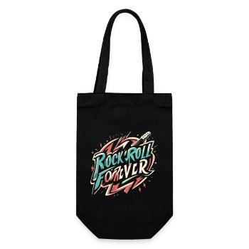 Rock n Roll forever Vintage Logo - Geschenkbeutel für Flaschen - Schwarz - Vorne
