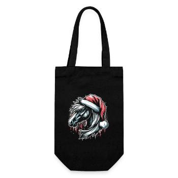 Cheval de Noël tête de cheval Graffiti Style - Sac à bouteille - noir - Devant