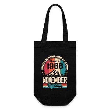 November 1966 Vintage Vintage Retro Anniversary - Gift Bag for Bottles - black - Front