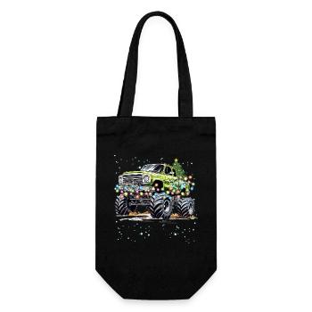 Offroad-Weihnachts-Monster-Truck Xmas für Jungen, Gi - Geschenkbeutel für Flaschen - Schwarz - Vorne