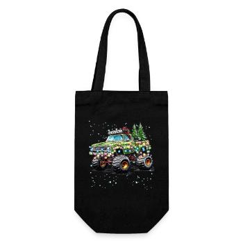 Monster Truck Weihnachten Cooles Grafikdesign - Geschenkbeutel für Flaschen - Schwarz - Vorne