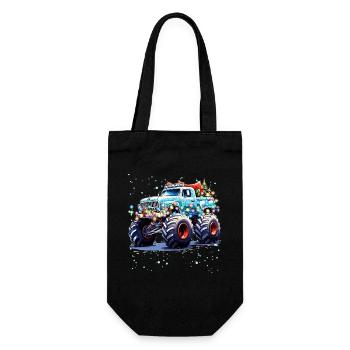 Mosnter Truck Lover Cool Christmas Design for Men, - Gift Bag for Bottles - black - Front