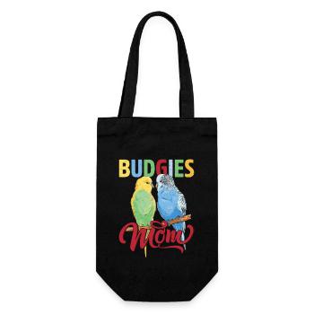 Budgie's Mom Parrot Owner Bird Avian - Gift Bag for Bottles - black - Front