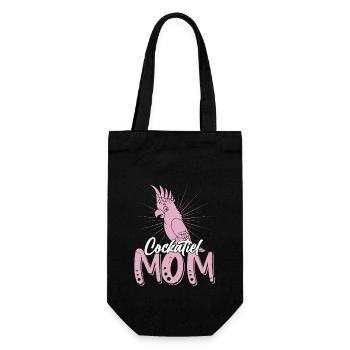 Cockatiel Mom Bird Avian Parrot Owner - Gift Bag for Bottles - black - Front
