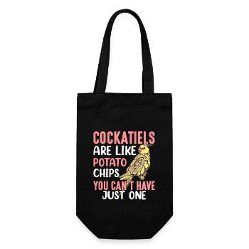 Cockatiels Are Like Potato Chips Bird Avian Parrot - Gift Bag for Bottles - black - Front