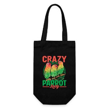 Crazy Parrot Lady Parrot Owner Bird Avian - Gift Bag for Bottles - black - Front