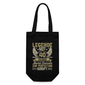 Vintage Legende 40 Jahre - Geschenkbeutel für Flaschen - Schwarz - Vorne