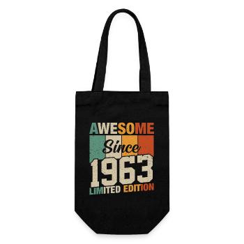 Vintage 1963 Birthday 60/61 - Gift Bag for Bottles - black - Front