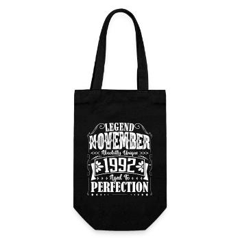 November 1992. November 1992 Geburtstagsgeschenk - Geschenkbeutel für Flaschen - Schwarz - Vorne