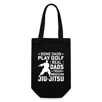 Some Dads play Golf Real Dads train Jiu-Jitsu - Geschenkbeutel für Flaschen - Schwarz - Vorne