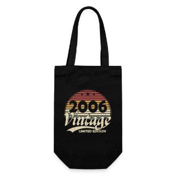 Vintage 2006 Geburtstagsgeschenk in limitierter Auflage - Geschenkbeutel für Flaschen - Schwarz - Vorne