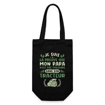 Je Suis La Preuve Que Mon Papa N'est Pas, Tracteur - Sac à bouteille - noir - Devant