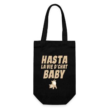 Chat - Amoureux des Chats - Chat Humour - Sac à bouteille - noir - Devant