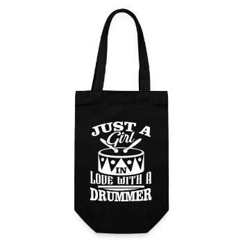 Drummer Just A Girl In Love With A Drummer - Gift Bag for Bottles - black - Front