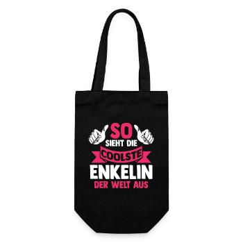 Opa Oma Enkelkind Enkelin - Geschenkbeutel für Flaschen - Schwarz - Vorne