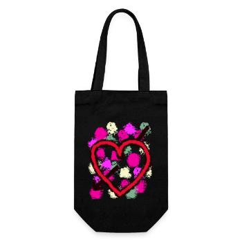 i love love in love girlfriend boyfriend heart cupid - Gift Bag for Bottles - black - Front