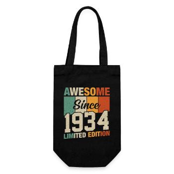 1934 Geboren - Vintage Legende - Geschenkbeutel für Flaschen - Schwarz - Vorne