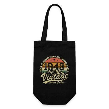 Vintage 1943 Birthday Gift Born In 1943 - Gift Bag for Bottles - black - Front