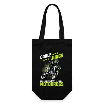 Motocross Kinder Dirtbike Geschenk Cross - Geschenkbeutel für Flaschen - Schwarz - Vorne