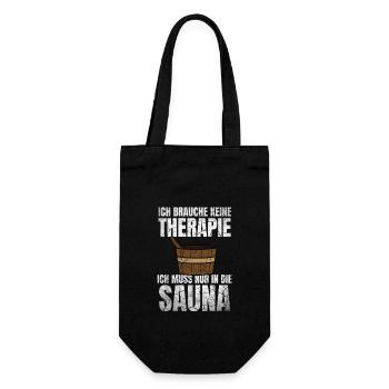 Sauna Spruch Wellness Geschenk Saunaclub zur Spa - Geschenkbeutel für Flaschen - Schwarz - Vorne