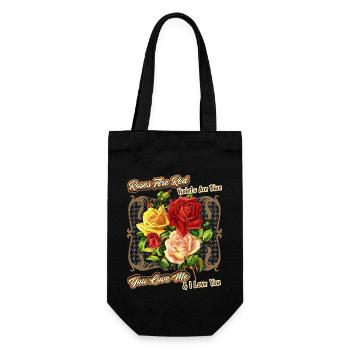 Vintage Roses, Love, Valentine's Day, Roses Saying - Gift Bag for Bottles - black - Front